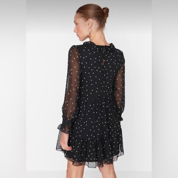 Black Polka Dot Dress Trendyol - Picture 4 of 5